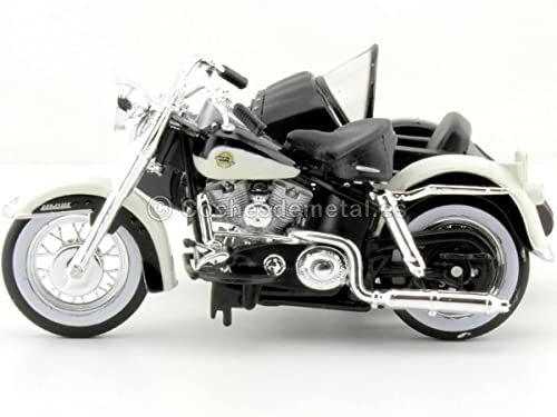 Maisto 1958 Harley-Davidson con Sidecar FLH Duo Glide Blanco/Negro 1:18 03176