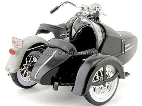 Maisto 1958 Harley-Davidson con Sidecar FLH Duo Glide Blanco/Negro 1:18 03176