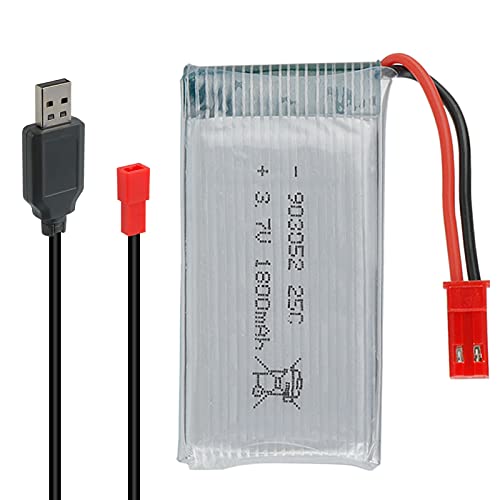 Makerfire 3.7V 1800mah Lipo Battery 25C JST Plug with USB Charger for RC Quadcopter Drone