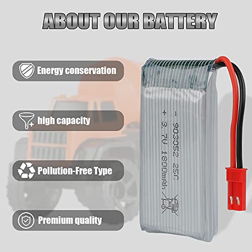 Makerfire 3.7V 1800mah Lipo Battery 25C JST Plug with USB Charger for RC Quadcopter Drone