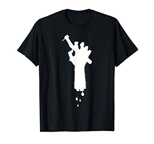 Mano de taladro de dentista zombie Diversión de Halloween Camiseta