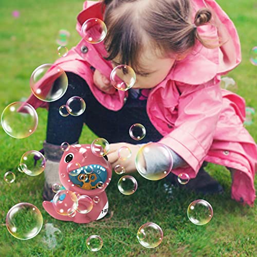 Máquina automática de pompas de jabón - Máquina de burbujas de dinosaurio con solución de burbujas y 2 varillas de jabón, 800 burbujas por minuto, juguete para niños, niñas y niños pequeños