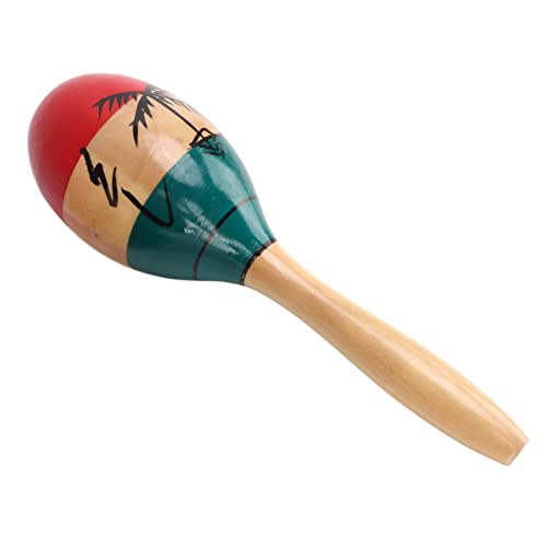 Maracas, Sonajero Shaker Sonido Claro Diseño Ergonómico Capacidad de Ejercicio de Madera Pintura de Escena Junto Al Mar para Niños Educación Temprana