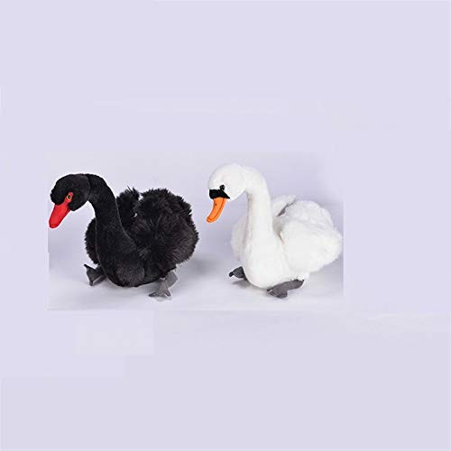 Maria-UK - Peluche de animales de imitación de cisne blanco y negro (color: 2)