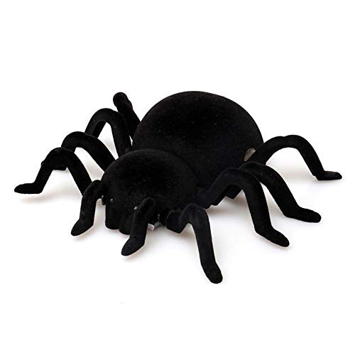 Markc Regalo remoto inteligente Negro Control de simulación Tarantula ojos brillantes araña cumpleaños RC astuto broma Horror juguete de regalo Niña Niño mayores de 3 años