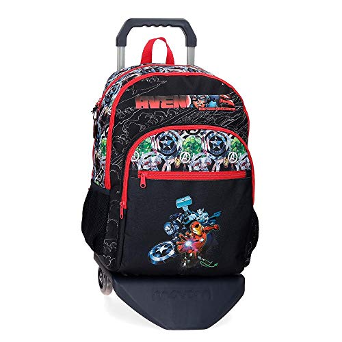 Marvel Los Vengadores Avengers Armour Up Mochila Doble Compartimento con Carro Azul 33x44x13,5 cms Poliéster 19.6L