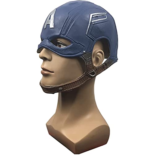 Máscara de Capitán América para Hombre,3/4 Mascara Capitan America Avengers Diseño de Los Vengadores Endgame,Talla Única (Color : Blue, Size (50~65CM))