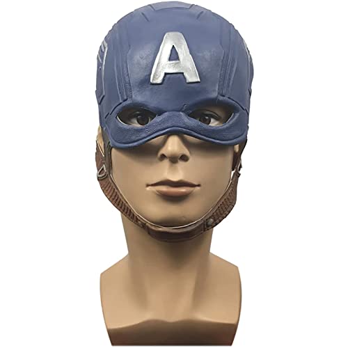 Máscara de Capitán América para Hombre,3/4 Mascara Capitan America Avengers Diseño de Los Vengadores Endgame,Talla Única (Color : Blue, Size (50~65CM))