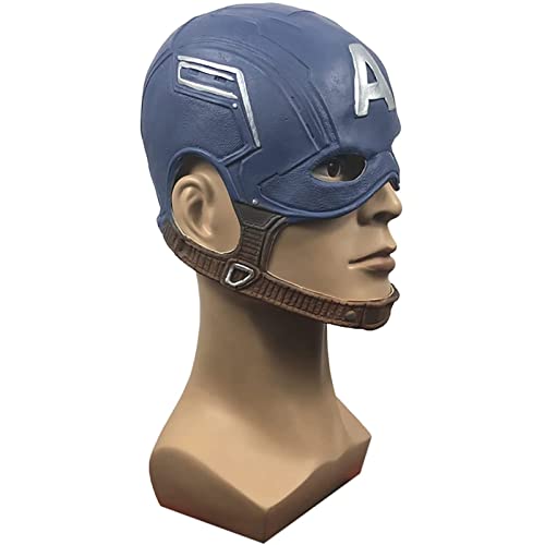 Máscara de Capitán América para Hombre,3/4 Mascara Capitan America Avengers Diseño de Los Vengadores Endgame,Talla Única (Color : Blue, Size (50~65CM))