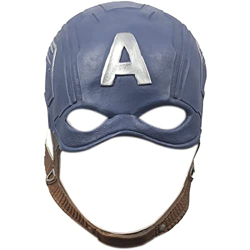 Máscara de Capitán América para Hombre,3/4 Mascara Capitan America Avengers Diseño de Los Vengadores Endgame,Talla Única (Color : Blue, Size (50~65CM))