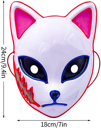 Máscara Demon Slayer, Máscara de Halloween para adultos Máscara de Disfraces, Máscara de Mascarada para Anime Cosplay Carnaval Pascua Fiesta de Halloween (Rojo)