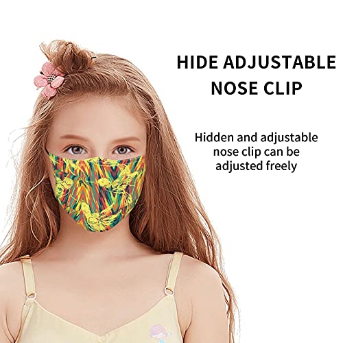 Mascarilla facial para niños con amarillo lavable ajustable reutilizable máscara de tela para niños paquete de 2 con 2 filtros