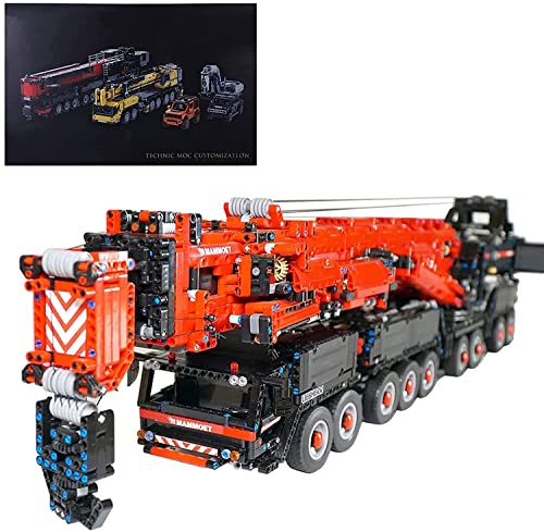 MASSAGERS Technic Liebherr LTM 11200 Crane Model 7692 Pieces 2.4G Bluetooth Phone Control Dual RC con 8 Motores Mammoth Giant Crane Model Compatible con Lego