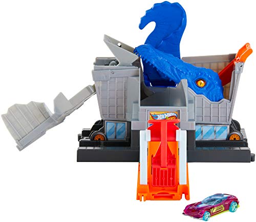 Mattel Attacco al Supermercato Hot Wheels-T-Rex Ataque a la ciudad, pistas de coches de juguetes niños +4 años, multicolor, 3 GBF92 , color/modelo surtido