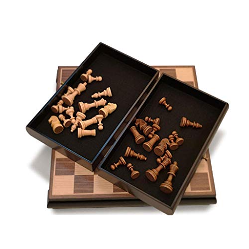 MAZ Juego de Ajedrez de Madera Iza con Ajedrez de Doble Cajonera Piezas de Tablero de Ajedrez de Entretenimiento Juegos de Mesa de Entretenimiento Galías Decorativas de Alta Gama Conjunto de Ajedrez,