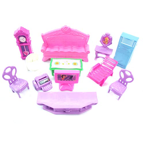 meitiankaixin Mini juegos de muebles de casa de muñecas, muebles en miniatura, simulación, escena de vida, cocina, dormitorio, baño, juego de juguete para niños de 3 a 4 a 5 años