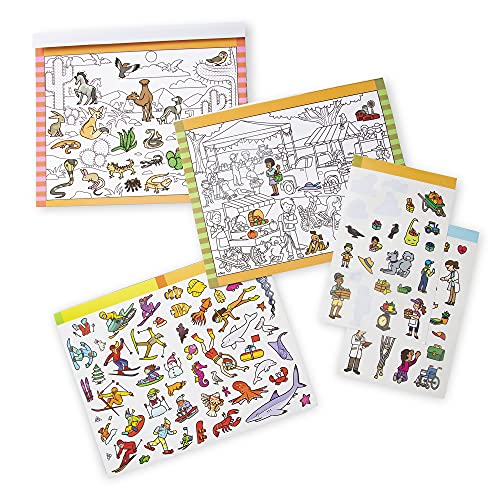 Melissa & Doug | Pack de 3 | Cuadernos de Pegatinas Busca y Encuentra - Por la Ciudad, Aventuras y Animales