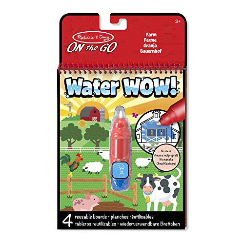 Melissa & Doug Water Wow On The Farm Juego de Dibujo, Multicolor + Water Wow Safari Juego de Dibujo, 3-7 Años + Mundo Submarino Bloc Revelador para Colorear con Agua