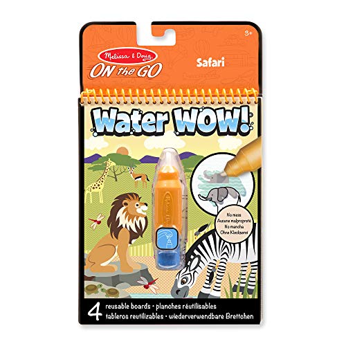 Melissa & Doug Water Wow On The Farm Juego de Dibujo, Multicolor + Water Wow Safari Juego de Dibujo, 3-7 Años + Mundo Submarino Bloc Revelador para Colorear con Agua