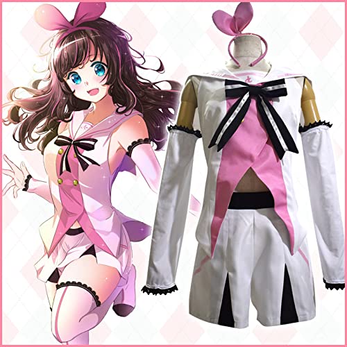 MengXin Anime Youtuber Kizuna AI Cosplay traje de canal traje para mujeres A.I. popular Youtuber virtual Halloween (pequeño, rosa)