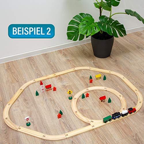 messefix Juego de Tren de Madera para niños de 4 m