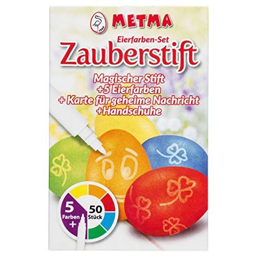 Metma P-101-Colores, 5 Unidades, Amarillo, Naranja, Rojo, Azul, Verde, bolígrafo mágico, Tarjeta para Mensaje Secreto y Guantes, Pastillas, Huevos de Pascua, Multicolor (P-101)