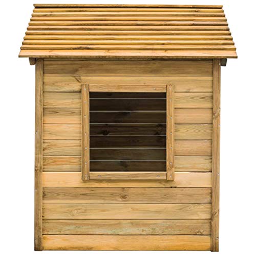 mewmewcat Casa de Juegos de Jardín con Ventana y Puerta 123x120x146 cm Madera de Pino Verde Impregnada