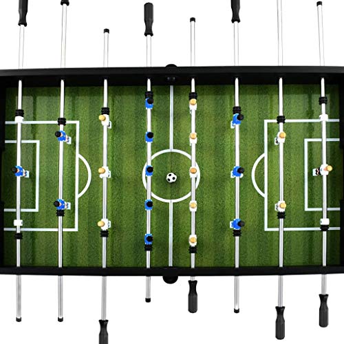 mewmewcat Futbolín Profesional de Acero Futbolín de Mesa 60 kg 140x74,5x87,5 cm Mangos Antideslizantes Negro