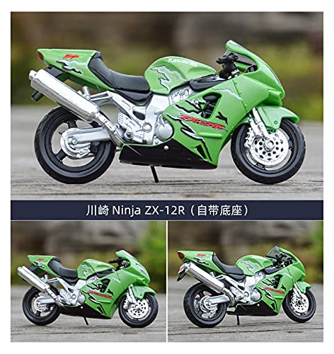 MHDTN El Maquetas Coche Motocross Fantastico 1:18 para Kawasaki H2 R Ninja ZX-10R 14R 9R Z1000 Simulación De Motocicleta De Fundición A Presión Expresión De Amor (Color : 10)