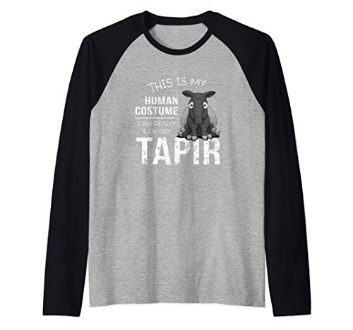 Mi disfraz humano, en realidad soy un gran tapir Camiseta Manga Raglan