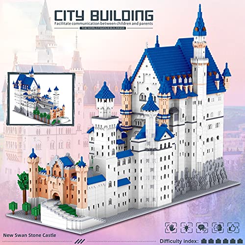 Micro Mini Bloques de Construcción Nuevo Castillo de Piedra Cisne Juego de Modelos (11810 Piezas) Regalos Famosos de Juguetes de Arquitectura para Niños y Adultos