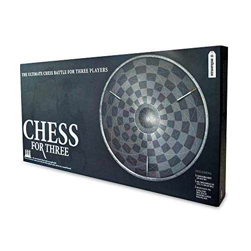 Mikamax - Ajedrez para Tres - Chess for Three - Ajedrez para 3 Personas - Negro y Gris - ø 55cm