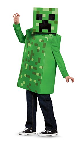 Minecraft Creeper DISK65642K Disfraz clásico de Mojang, para niños, verde, mediano