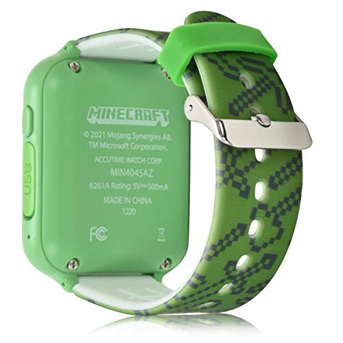 Minecraft- Reloj Interactivo, Color Forro Polar Verde con Licencia Oficial de Star Wars Silent One Crew, Talla única (Accutime Watch Corp. MIN4045)