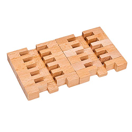 MINGZE Puzzle Madera 3D, Juegos de Ingenio IQ Juguete Educativos, Juego Logica de para Adultos, Juguete para el hogar Oficina decoración ecológica Regalo (Tic TAC Toe)