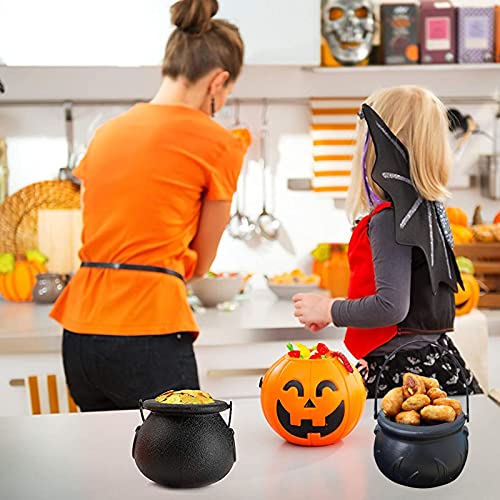 Mini Cubo Caramelos Halloween,Cubo de Dulces de Halloween,Bruja Caramelo calderos,Cubo portátil de Caramelo de Calabaza con Calavera de Halloween, Adecuado para la Fiesta de Halloween