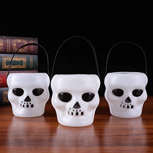 Mini Cubo Caramelos Halloween,Cubo de Dulces de Halloween,Bruja Caramelo calderos,Cubo portátil de Caramelo de Calabaza con Calavera de Halloween, Adecuado para la Fiesta de Halloween