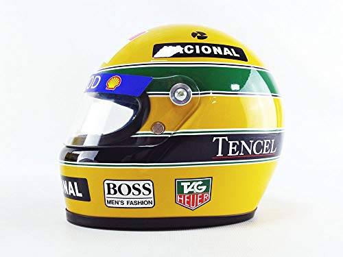 Mini Helmet AS-HS-1993 - Coche de Miniatura de colección, Color Amarillo, Verde y Azul