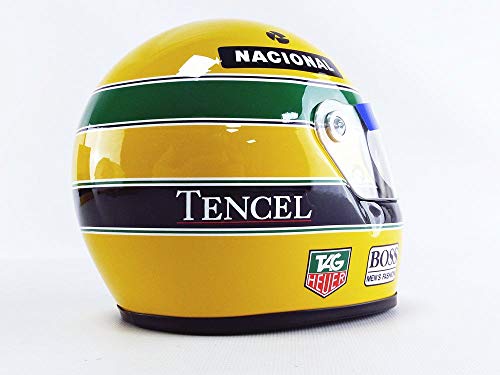 Mini Helmet AS-HS-1993 - Coche de Miniatura de colección, Color Amarillo, Verde y Azul