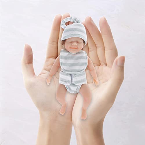 Mini Muñecas Reborn, Realistic Newborn Muñeco Bebé, Que Parecen Reales, Muñeca De Simulación De 6", con Ojos Cerrados, Sueño, con Pelo Rizado Y Ropa, Muñecas para Bebés Y Niños Pequeños