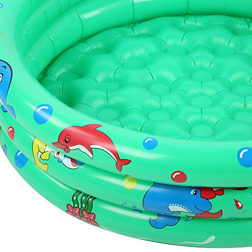 Mini Piscina para niños, Forma Redonda, Duradera, Interesante, Segura, Inflable, pequeña Piscina con Bomba para bebé, para casa de Mascotas, para Piscina de Bolas o Caja de Arena(Green 150cm)