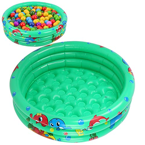 Mini Piscina para niños, Forma Redonda, Duradera, Interesante, Segura, Inflable, pequeña Piscina con Bomba para bebé, para casa de Mascotas, para Piscina de Bolas o Caja de Arena(Green 150cm)