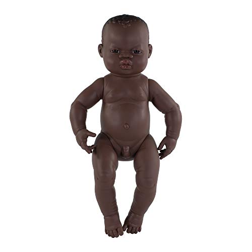 Miniland- Recién Nacido Africano Niño 40cm Muñeco, Color Real (31003)