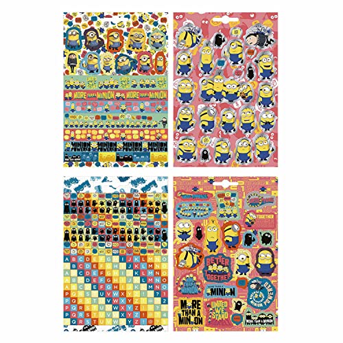 MINIONS Lote de más de 300 pegatinas – Ideal para scrapbooking y manualidades, multicolor, 14,5 x 21,5 x 0,03 cm