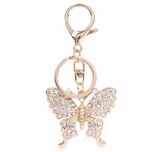 MINTUAN Moda Mariposa Llavero Llavero de Diamantes de imitación Llavero de Coche Bolso Colgante Regalo novedoso