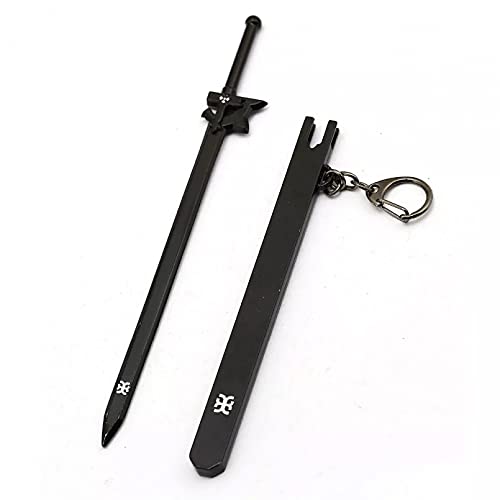 MINTUAN Sword Art Online Keychain Tung People Llavero de Metal Negro Llavero de Coche Hombres Joyería de Anime