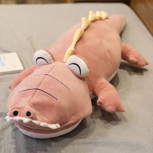 MKZHANG 100-120cm Dinosaurio Gigante a su Vez en cocodrilo Animal de Peluche Juguetes de Peluche Lindo Suave dragón de Dibujos Animados Almohada para Dormir Regalos de cumpleaños 120cm Rosa