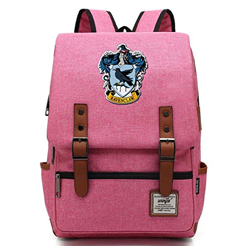 MMZ Mochila de Harry Potter para niños Bolsa de Libros Liviana Bolsa de Almuerzo para niños Multifuncional Ravenclaw Pink