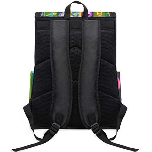 Mochila Alfabeto Niños ABC Educación Animales Carta Colorida Mochila Informal para niños y niñas Bolsa de Viaje Mochila al Aire Libre Senderismo