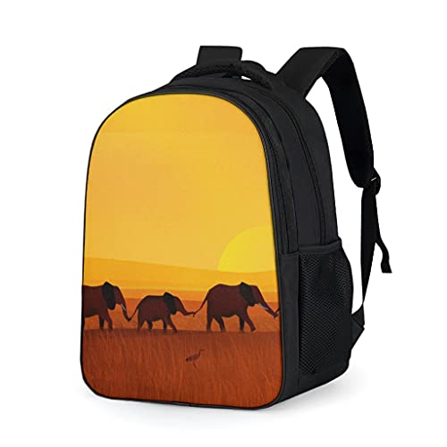 Mochila de elefante africano, para trabajo, viajes, escuela, regalos para niñas y niños y adolescentes, gris brillante., talla única,